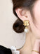 Retro Alloy Flower Pearl Earrings