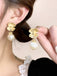 Retro Alloy Flower Pearl Earrings