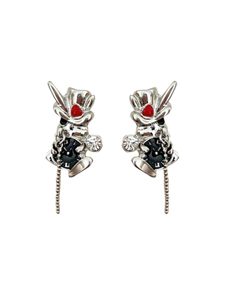 Playful Rabbit Alloy Stud Earrings