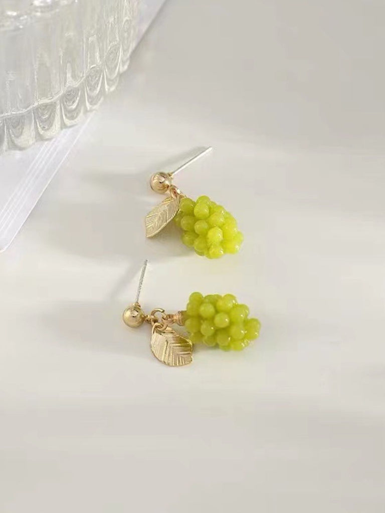 Light Green Grape Earrings