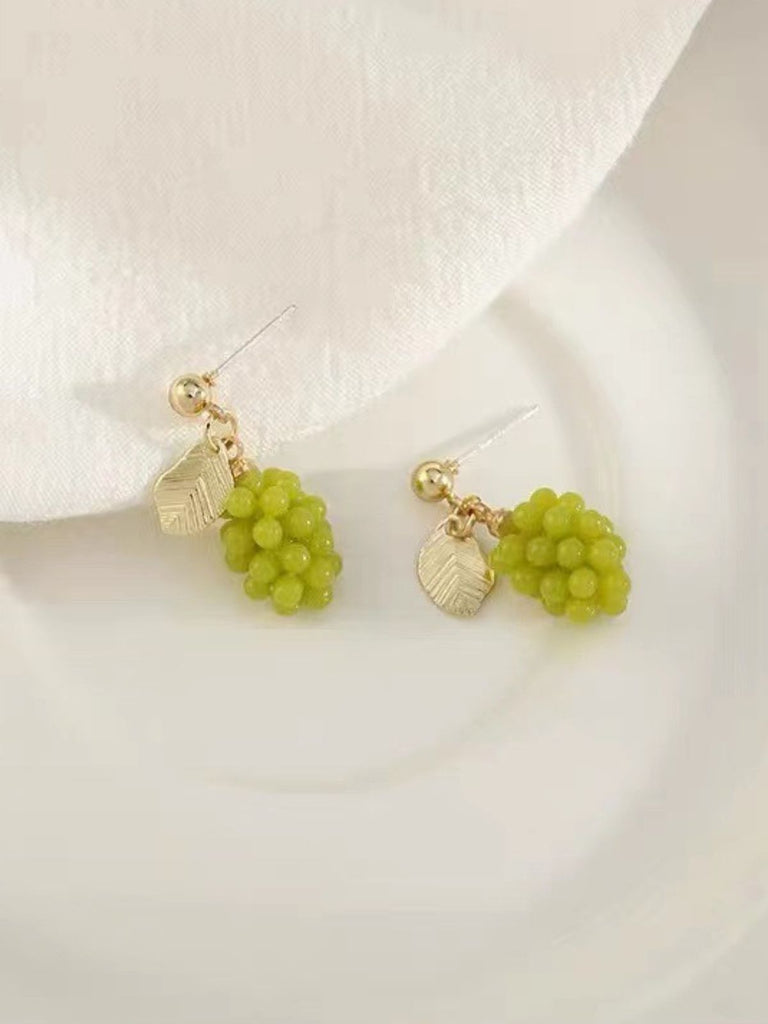 Light Green Grape Earrings