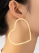 Gold Alloy Heart Earrings