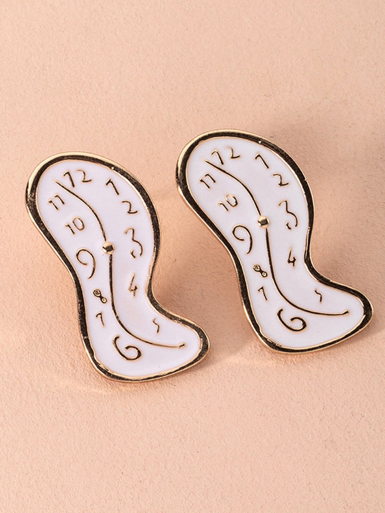 Retro Twisted Clock Earrings