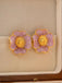 Vintage Violet Petal Alloy Earrings