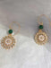 Vintage Rudder Pearl Green Gemstone Earrings