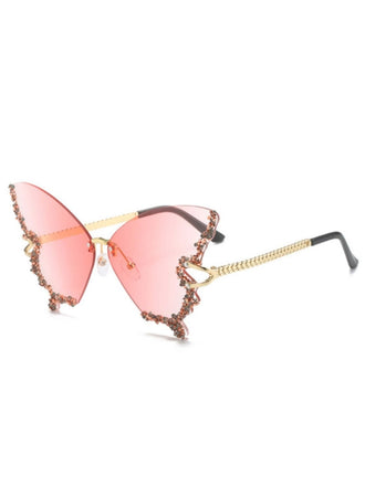 Vintage Gradient Butterfly Rhinestone Sunglasses