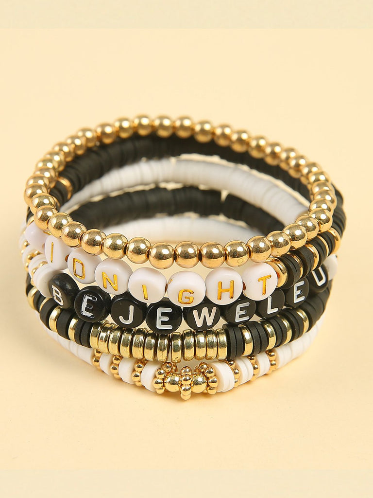 Polymer Letter Sun Smiley Face Bracelet