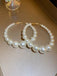 Pearl Large Hoop Vintage Earrings