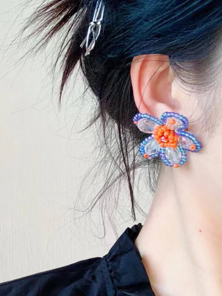 Cute Beading Flower Stud Earrings