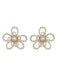 White Retro Beading Flower Hollow Stud Earrings