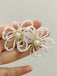 White Retro Beading Flower Hollow Stud Earrings