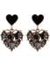 Black Diamond Heart Earrings