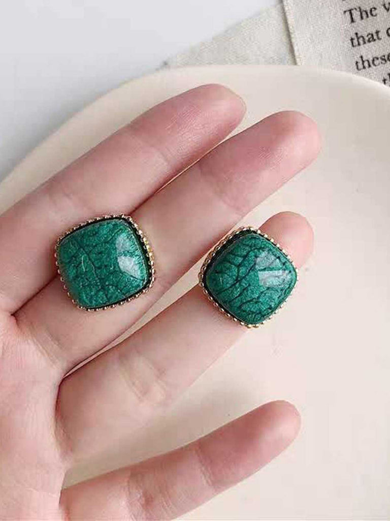 Green Vintage Baroque Earrings