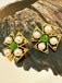 Vintage Pearl Four Leaf Clover Earrings