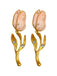 Retro Pale Pink Tulip Pearl Earrings