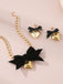 Bow Heart Necklace Earrings Set