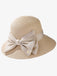 Vintage Bowknot Wide Brim Ruffia Hat