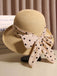 Polka Dot Ribbon Bow Tie Straw Hat