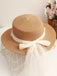 Vintage Pearl Sheer Ribbon Ruffia Hat