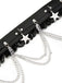 Black Leather Gothic Lace Belt with Chain