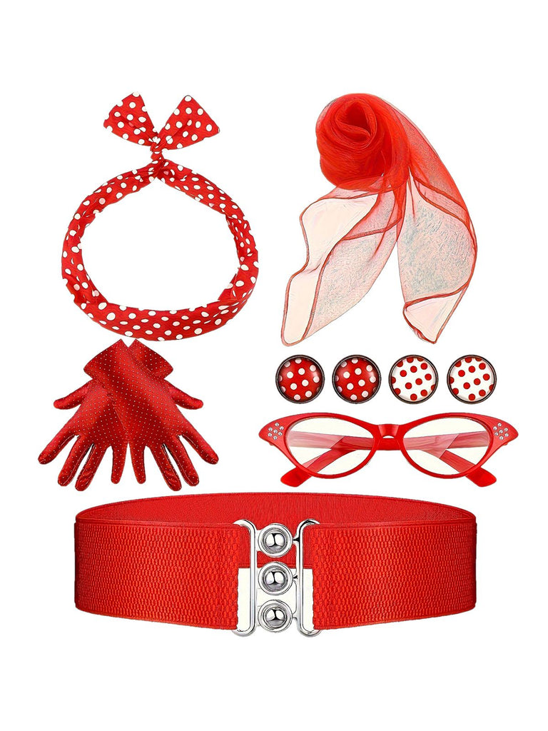 Retro 1950s Polka Dot Accessories Set