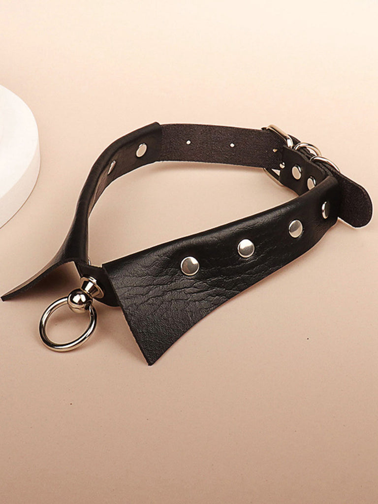 Halloween Gothic Faux Leather Collar Choker Necklace