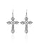 Silver Halloween Cross Pendant Earrings