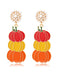 Gradient Pumpkin Pearl Drop Earrings