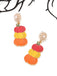 Gradient Pumpkin Pearl Drop Earrings