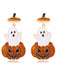 Orange Halloween Ghost & Pumpkin Earrings