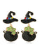 Black Halloween Cartoon Witch Hat Earrings