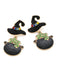 Black Halloween Cartoon Witch Hat Earrings