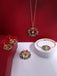 Christmas Wreath Colored Rhinestoned Jewelry Set