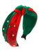 Christmas Red And Green Pearl Rhinestoned Headband