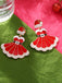 Christmas Dress And Santa Hat Earrings