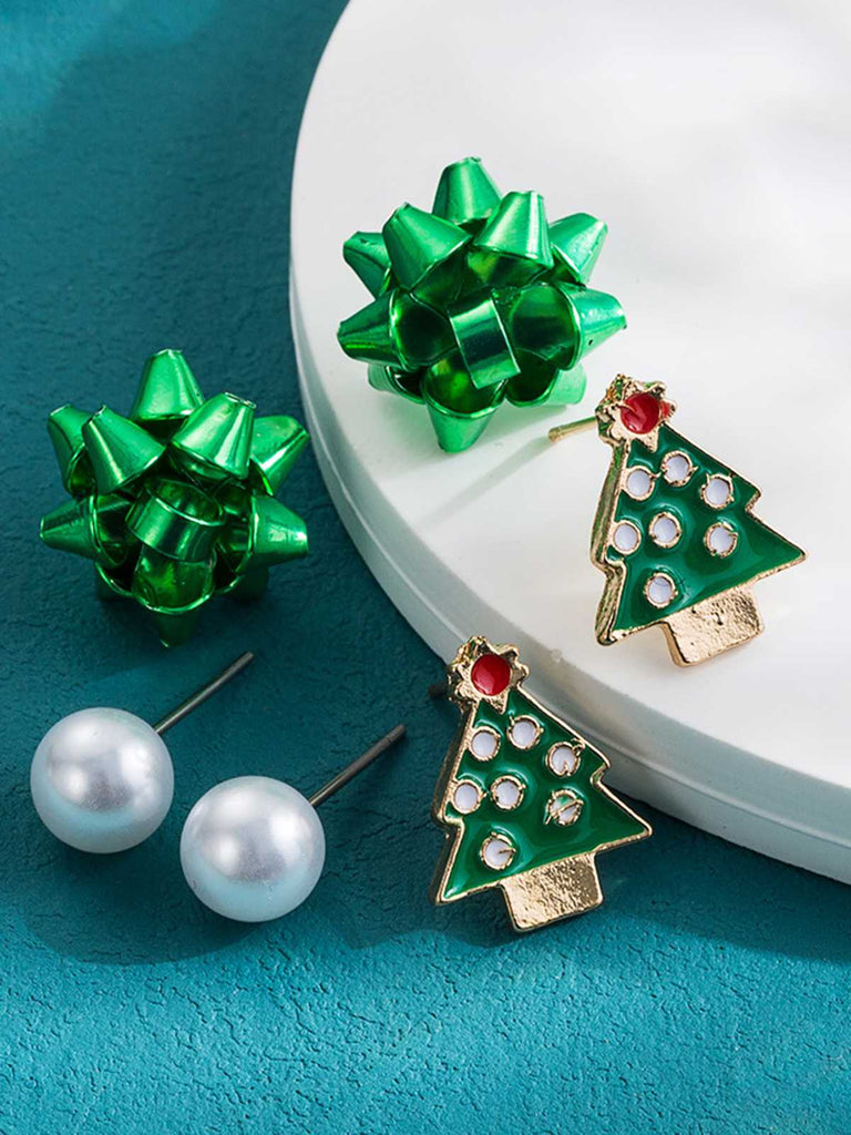 Santa Claus Christmas Tree Earrings