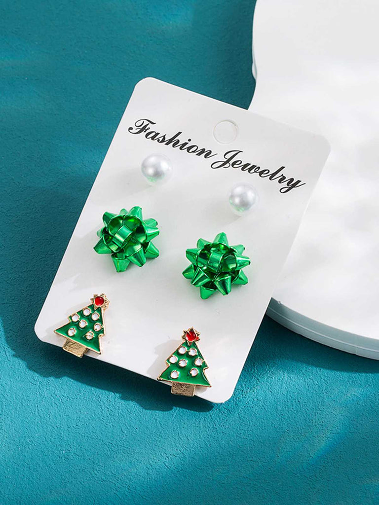 Santa Claus Christmas Tree Earrings