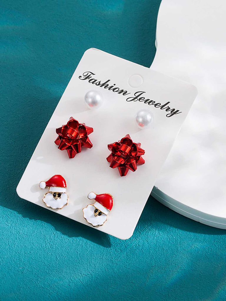 Santa Claus Christmas Tree Earrings