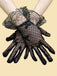 Vintage Solid Bow Lace Gloves