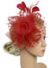 Vintage Feather Polka Dots Mesh Bead Headpiece