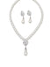 Rhinestoned Imitation Pearl Necklace & Earrings Set