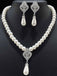 Rhinestoned Imitation Pearl Necklace & Earrings Set