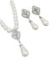 Rhinestoned Imitation Pearl Necklace & Earrings Set