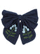 Blue Cotton Indigo Dyed Hand-Embroidered Bow Hairpin