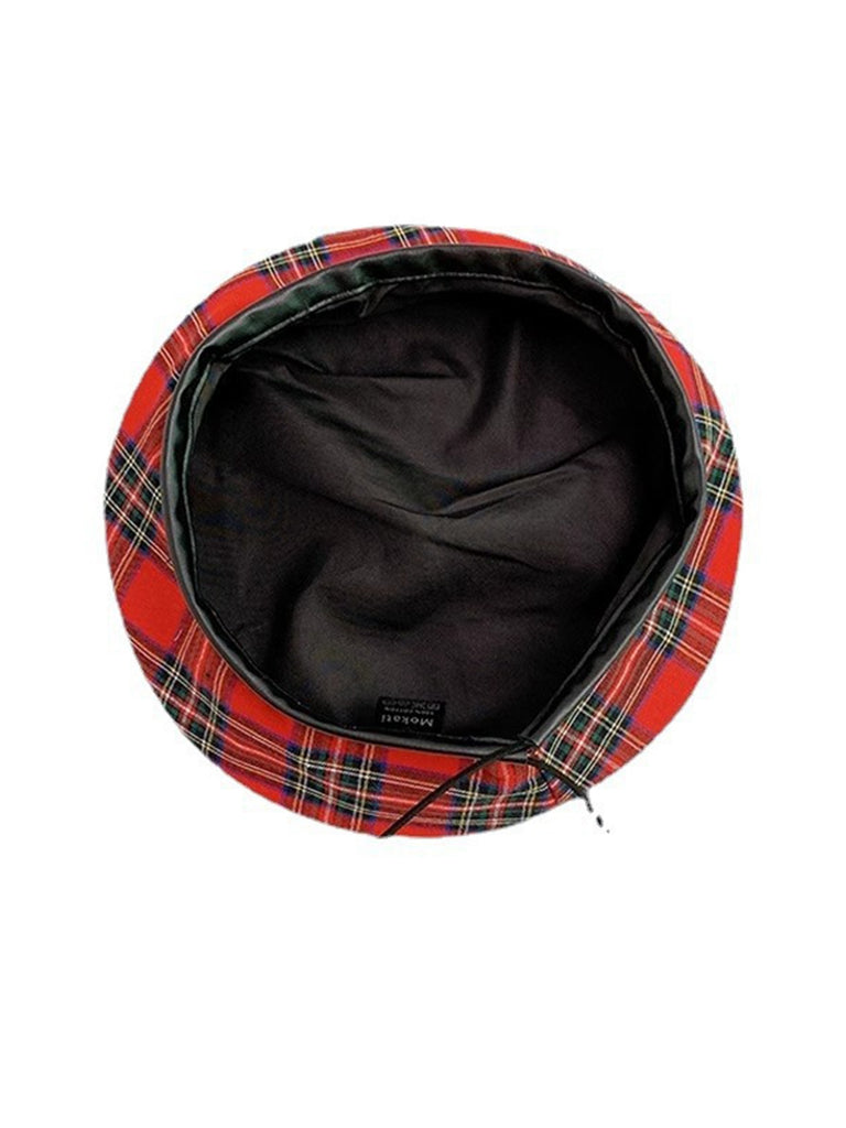 Retro Christmas Scottish Plaid Cotton Berets