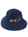 Deep Blue Indigo Dyed Handmade Embroidered Floral Hat