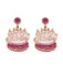 Vintage Rhinestone Birthday Cake Earrings