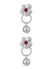 Silver & Red Rhinestone Flower Bell Earrings