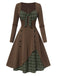 1950s Sweetheart Plaid Patchwork Dress