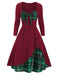 1950s Sweetheart Plaid Patchwork Dress